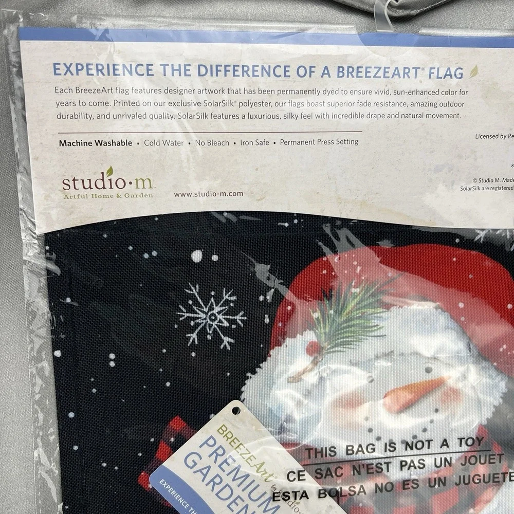 BreezeArt Studio M Buffalo Snowman Premium Garden Flag 12.5